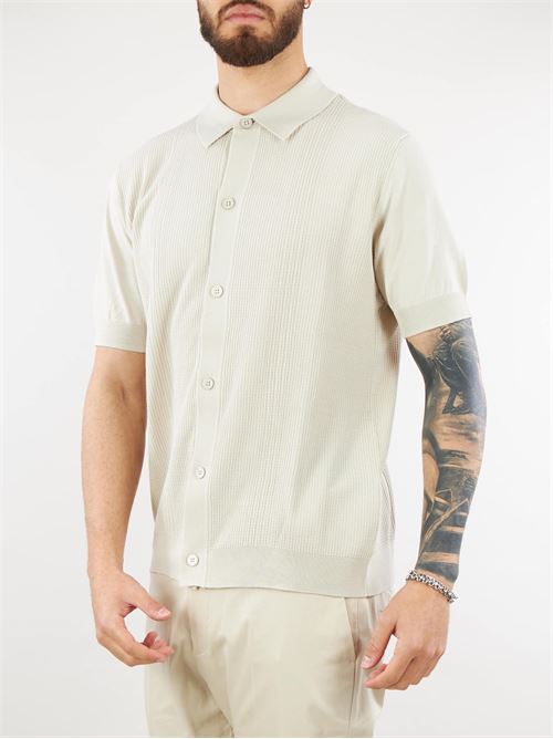 Camicia in maglia con maniche corte e lavorazione jacquard Paolo Pecora PAOLO PECORA | Maglia | A027F1001420